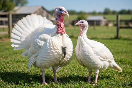 FOR SALE - Royal Pure White Turkey Breeder Pair