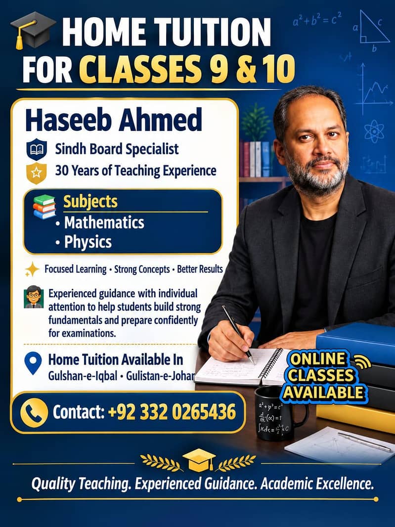Tutor for class 9 & 10 0