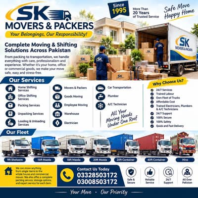 Movers & packers , Home shifting service, Office shifting ,Containers