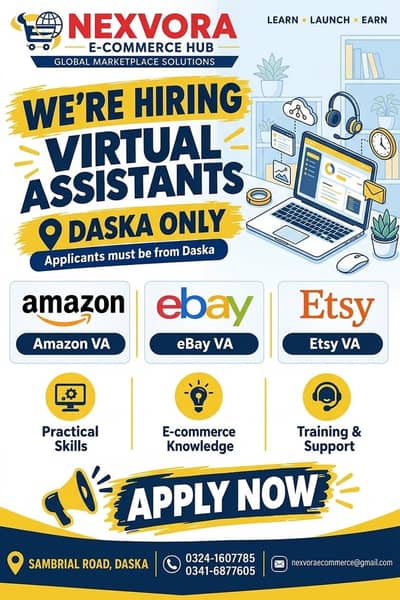 We’re hiring Virtual Assistant Needed Only Daska