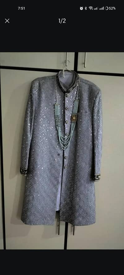 Elegant groom full suit with kulla, khusa, mala