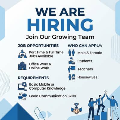 Hiring male and female for work.