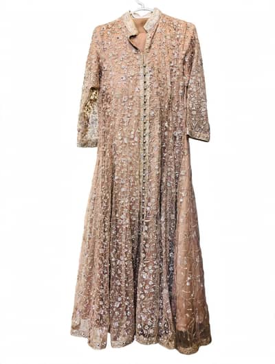 Peach Embroidery Long Maxi