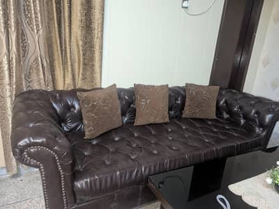 Urgent Sale: Office Leather Sofa Set 3+2+1 Seater