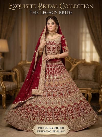 Bridal Lehenga | Maroon Red Gold Embroidered Wedding Dress | Bridal We