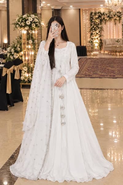 White chiffon frock
