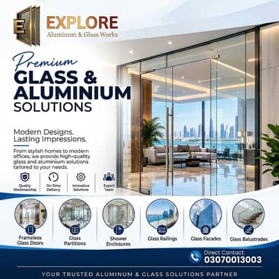 Glass Doors & Glass Partitions / Custom Aluminium Fabrication service