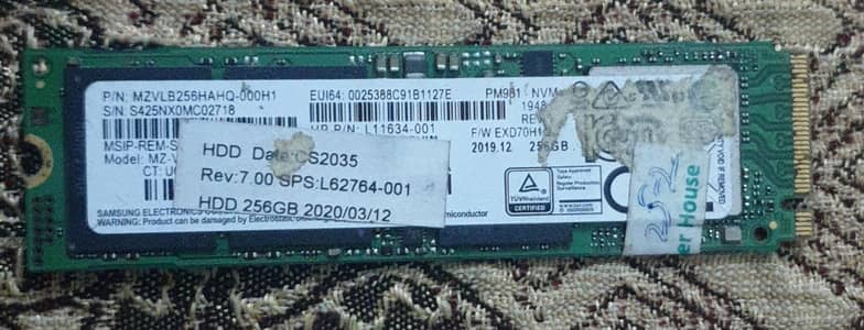 Nvme 256 gen 3x4