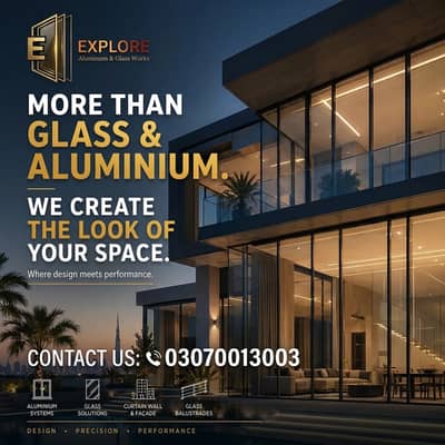 Home interior and glass work / FRONT ELEVATION WITH GLASS services