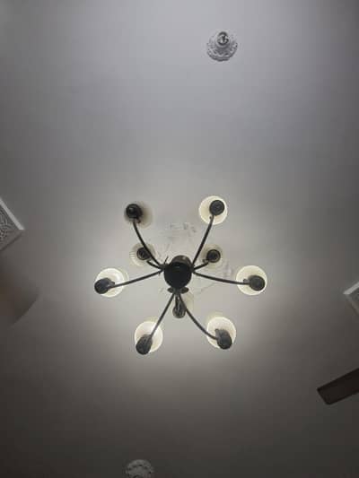 Chandelier with 9 crystal globes
