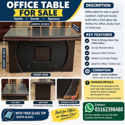 Wood Office Table For Sale