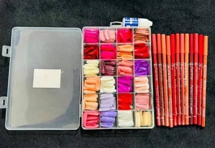 576 Nails + Flormar 12pcs Lip Pencil Set - 2400 Free Delivery`