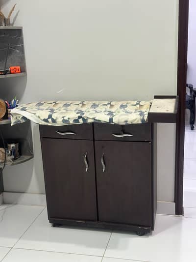 Wooden Iron stand with storage