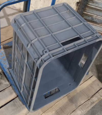 plastic tot, racks, pallet
