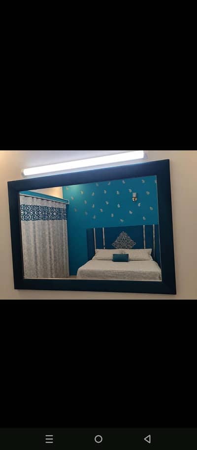 2-pieces Matching set: Stylish Wall Mirror+Tall Storage Shelf