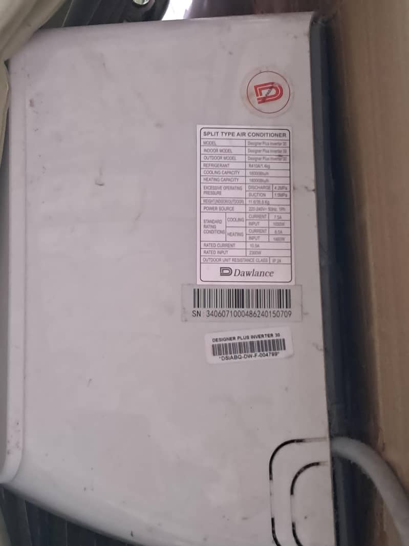 Dawlance split ac 1.5 ton 2