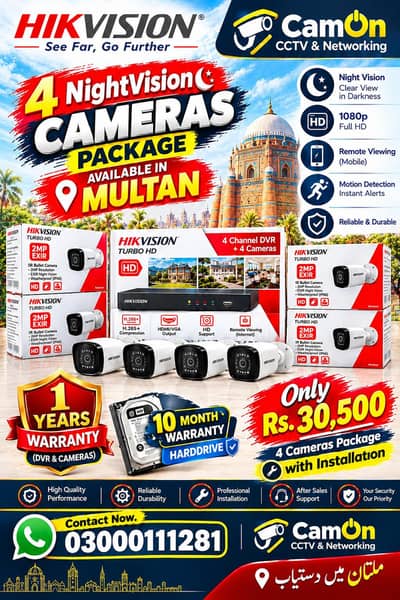 CCTV Cameras Discount Package Available in Multan