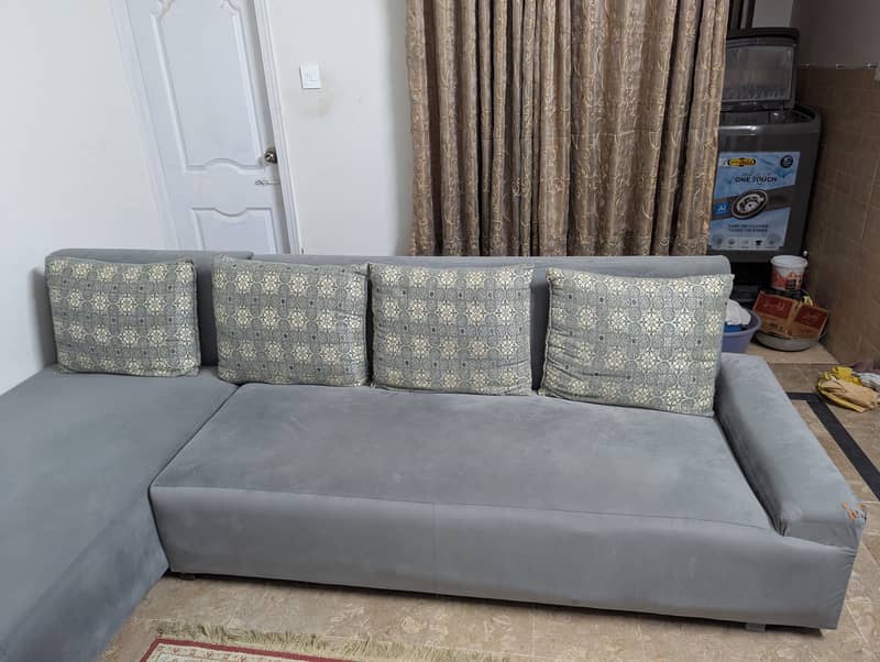 L shape sofa with 2 chairs set 3