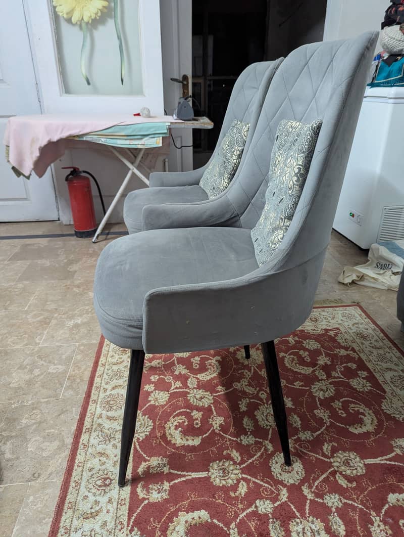 L shape sofa with 2 chairs set 5
