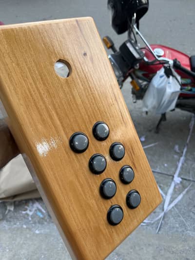 Arcade joystick body in pure wood.