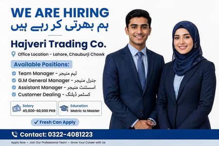 male and female staff ki zarort Hy
