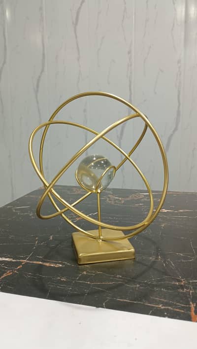 Brand New Gold Orbit Decor Piece with Crystal Ball