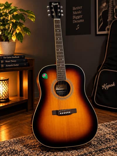 Kapok Acoustic Guitar + Yamaha Bag, L key, Capo & Pick