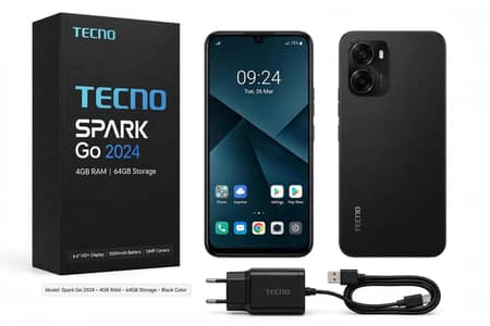 Tecno Spark Go 2024 4Gb 64Gb With Box Charger