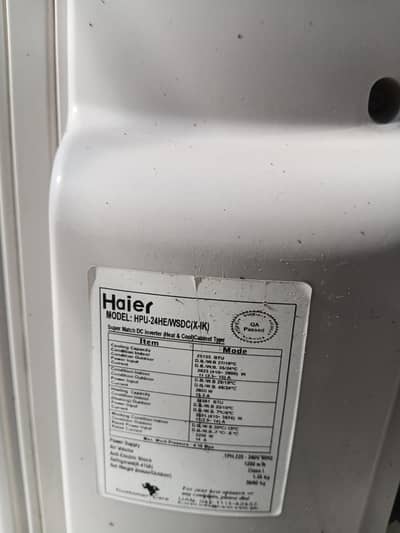 haier ac 2 ton