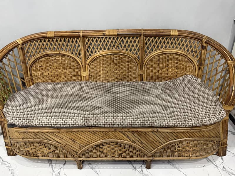 Cane sofa set with table 1
