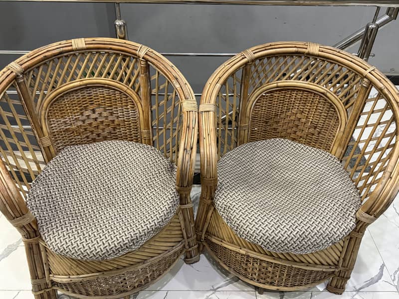 Cane sofa set with table 6
