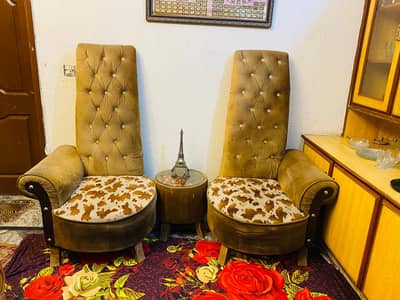 Long back sofa seats/chairs with table