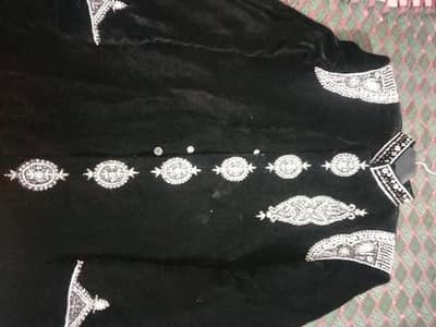 BLACK WELLWET SHAIRWANI ! HAND MADE WORK