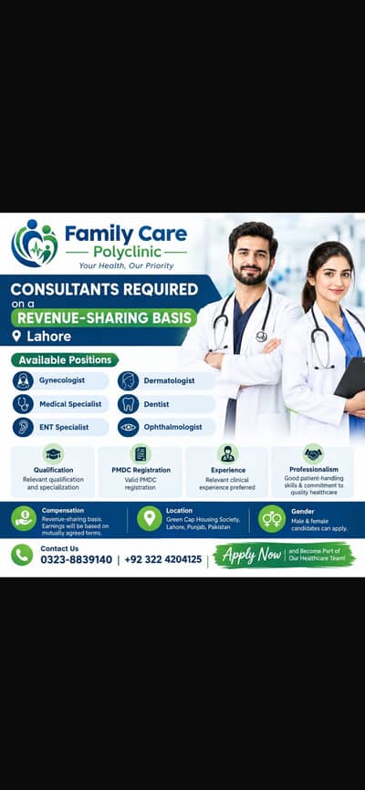 Urgent hiring male and female jobs/medical consultants required//