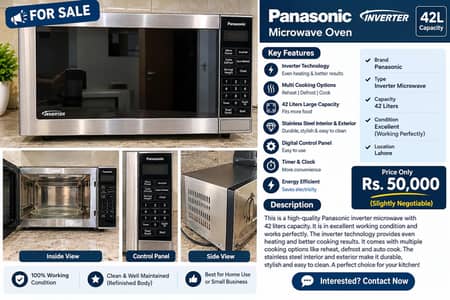 Panasonic Inverter Microwave Oven – Premium Stainless Steel