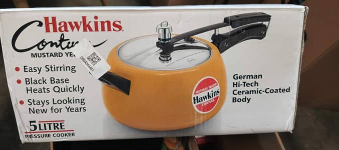 Hawkins Contura Mustard Yellow Ceramic-Coated Pressure Cooker