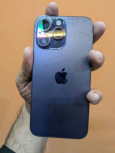 Back glass broken 14 promax Factory Unlocked -LLA