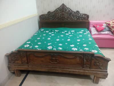 Antique double bed solid wood havy carving king bed pure wook