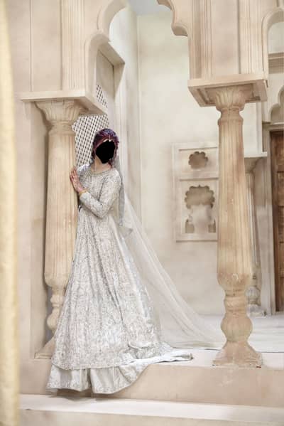 Beautiful Silver Walima Lehenga for Sale 
