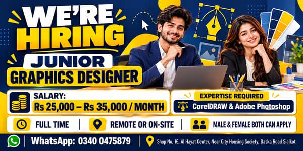 Junior Graphic Designer Required | Remote or On-Site