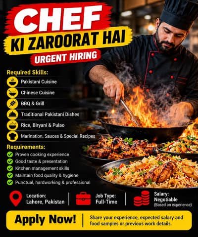 Looking for a Professional Chef – Immediate Hiring