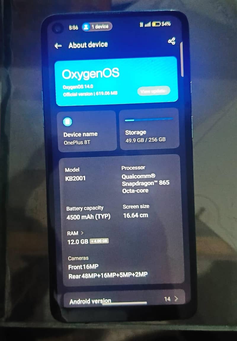 OnePlus 8t 12/256 0
