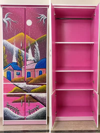 Kids 2 Door Wooden Wardrobe