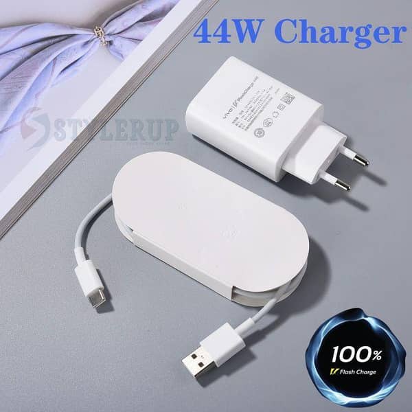 Original Vivo_ 44w Flash charger Original Vivo_ Dual Engine charger for Vivo_V20 Se V19 V20 V23 V23e V21 V21e V17 Pro X50 Pro X60 Fast Flash Charging Dual Engine Charging Charger