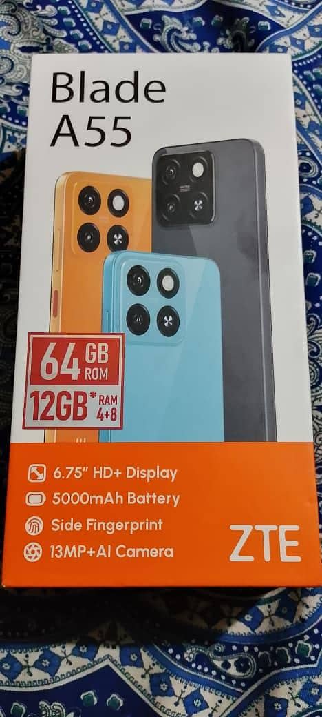 Zte Blade A55 complete box sid fingerprint ha 6