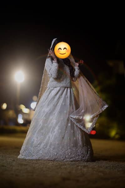 Silver Bridal dress with jewellery