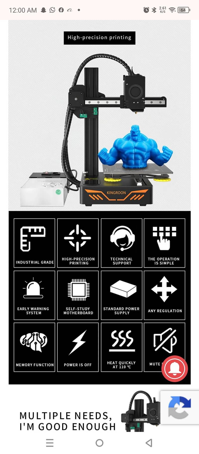 3D printer 15