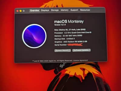 iMac (Retina 5K, 27-inch, Late 2015) 32gb Ram 1tb hhd