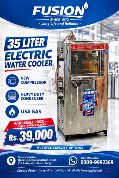 Electric Water Cooler 35 Liter New Compressor Heavy Duty Condenser