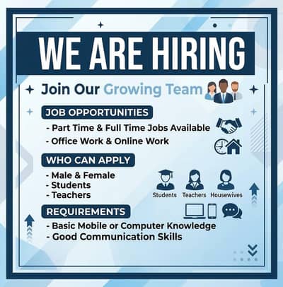 Hiring male and female for work.